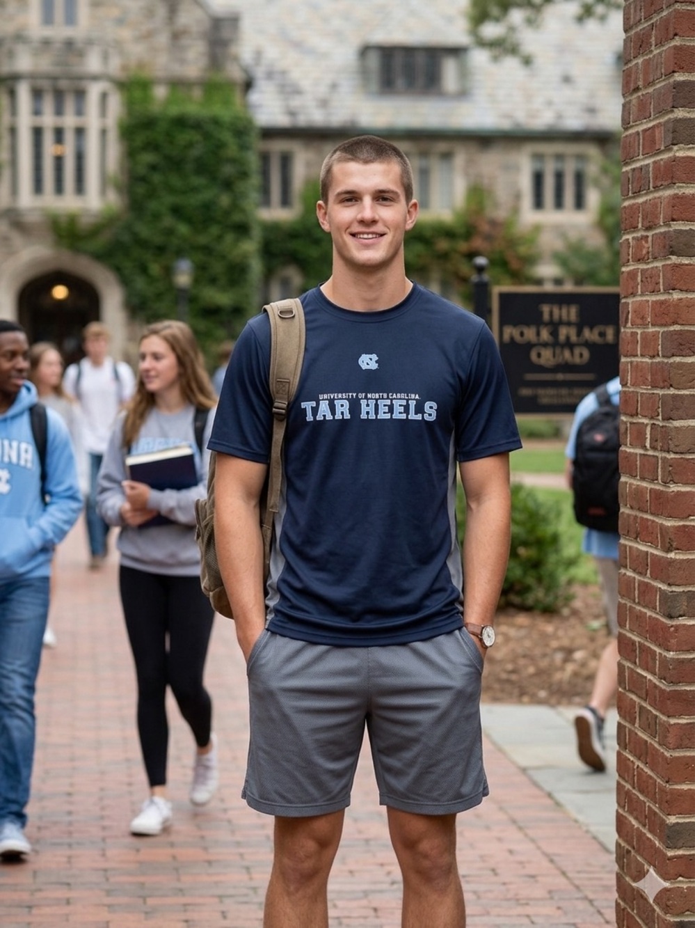 University of North Carolina Navy Tar Heels Logo Tee NNT